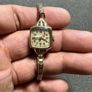 Vintage Elgin Ladies Watch Art Deco 10k Gold Filled Mechanical Wind Up Working